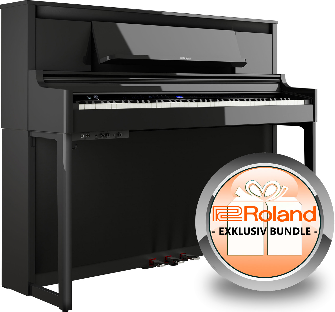 Roland LX-6 PE Digitalpiano Polished Ebony - Schwarz Hochglanz - Exklusiv-Bundle
